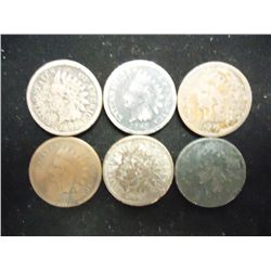 1862,63 & 4-1865 INDIAN HEAD CENTS TOUGH SHAPE