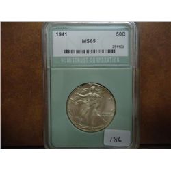 1941 WALKING LIBERTY HALF DOLLAR NTC MS65