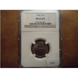 1999-P JEFFERSON NICKEL NGC MS65 6 FS