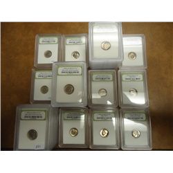 30-ASSORTED ROOSEVELT DIMES IN INB SLABS SEE DESC.