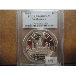 1996-P SMITHSONIAN SILVER DOLLAR PCGS PR68 DCAM