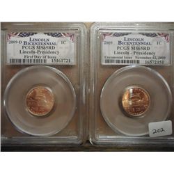 2009-P & D LINCOLN PRESIDENCY CENTS PCGS MS65RD