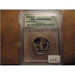 2000-S MARYLAND QUARTER ICG PR69 DCAM