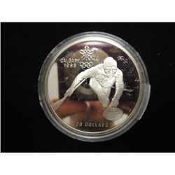 1987 CANADA SILVER $20 PROOF  CURLING 