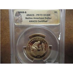 2009-S NATIVE AMERICAN DOLLAR ANACS PR70 DCAM