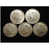 Image 1 : 5 ASSORTED 40% SILVER KENNEDY HALF DOLLARS