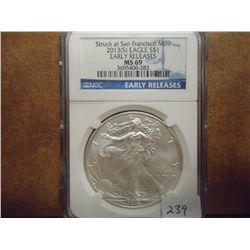 2013-S AMERICAN SILVER EAGLE NGC MS69