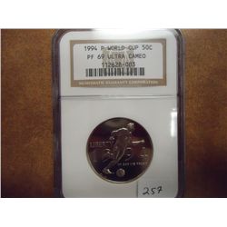 1994 WORLD CUP HALF DOLLAR NGC PF69 ULTRA CAMEO