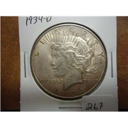 1934-D PEACE SILVER DOLLAR