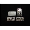 Image 1 : 4 ASSORTED 1 GRAM .999 SILVER INGOTS