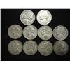 Image 1 : 10 ASSORTED 35% SILVER JEFFERSON WAR NICKELS