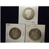Image 1 : 1897,1911 & 1915-D BARBER HALF DOLLARS