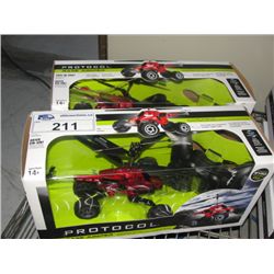 PAIR OF PROTOCOL BASE JUMPER 3.5CH RADIO CONTROLLED HELICOPTERS