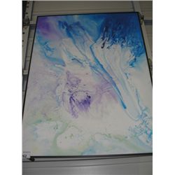 ABSTRACT OIL ON CANVAS FRAMED ARTWORK