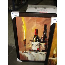 WINE OIL ON CANVAS FRAMED ARTWORK