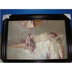 FRAMED OIL ON CANVAS WOMANS BODY ARTWORK