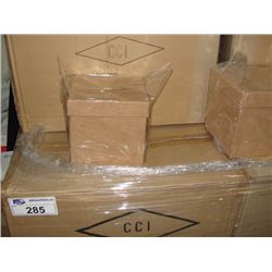 PALLET OF BEIGE DECORATIVE BOXES