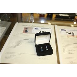 NEW LONDON BLUE TOPAZ EARRINGS SET IN SILVER. COMES WITH $395 CERTIFICATE