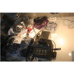 LARGE LOT OF HEADPHONES, EARBUDS AND MISC ELECTRONIC ITEMS