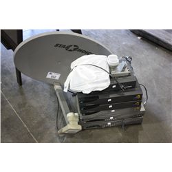 STAR CHOISE SATELLITE DISH AND 6 RECEIVERS