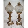 Image 2 : PAIR OF VINTAGE GILT CHRUB SIDE LAMPS