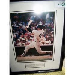 REGGIE JACKSON, NEW YORK YANKEES HAND SIGNED COLOR PHOTOGRAPH, FRAMED