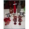 Image 2 : (10) PIECE ASSORTED RED GLASS & VINTAGE LOT INCLUDING SPARKLETS BOTTLE