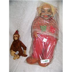 (2) PIECE VINTAGE HOBO DOLL & MONKEY (DESIGNED BY CHARACTER)