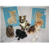 Image 2 : (7) PIECE ASSORTED CAT FIGURINE & DECORATIVE ART LOT