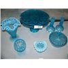 Image 2 : (7) PIECE VINTAGE BLUE GLASS ASSORTED LOT, AS SHOWN