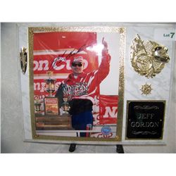 JEFF GORDON HAND SIGNED PLAQUE 1997 NASCAR CHAMPION