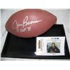 Image 1 : JIM BROWN HAND SIGNED FOOTBALL IN SHOWCASE, W/ PHOTOGRAPH OF SIGNING
