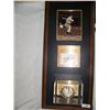 Image 2 : JOE DIMAGGIO HAND SIGNED MEMORABILIA DISPLAY, CUSTOM FRAMED W/ SIG. CUT OUT, BASEBALL & PICTURE