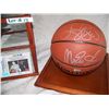 Image 2 : VERY RARE ERVING "MAGIC" JOHNSON & LARRY BIRD DOUBLE SIGNED BASKETBALL W/ PICTURE OF SIGNING