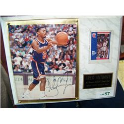 GREG ANTHONY N.Y KNICKS, HAND SIGNED PLAQUE