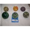 Image 2 : LOT OF (6) COLLECTIBLE ART GLASS PAPER WEIGHTS, including MURRANO & KERRY