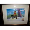 Image 2 : WINNIE THE POOH & BLUSTRY DAY" DISNEY ORIGINAL FRAMED SERIGRAPH SERICEL WITH C.O.A