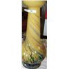 Image 2 : GORGEOUS HAND BLOWN FINE ART GLASS VASE 24T X 12W