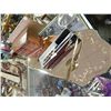 Image 1 : VINTAGE VANITY MIRROR(3 PIECE ETCHED) WITH JEWELERY BOX AND BUSH SET