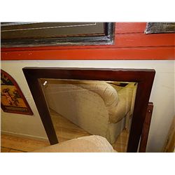 MAHOGANY FRAMED MIRROR - NEW