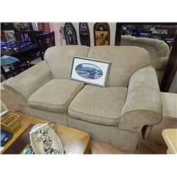NEW COMTEMPORARY LOVE SEAT - BEIGE