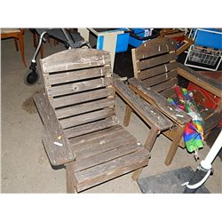 WOOD PATIO CHAIRS - 2