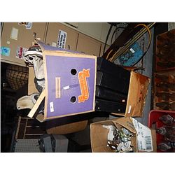 BOX CASH DRAWERS & HOCKEY GLOVES, SKATES AND STICK END