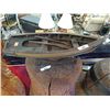 Image 1 : HAND CRAFTED WOOD BOAT WITH OARS - ON STAND