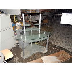 GLASS TOP CORNER DESK