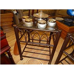 GLASS TOP END TABLE - NEW