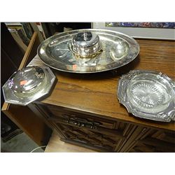 SILVER STYLE SERVING DISHES - 9 PC TOTAL