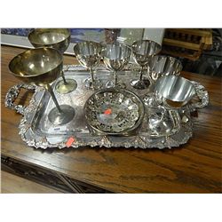 SILVER STYLE SERVING DISHES - 10 PC TOTAL