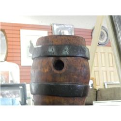 HAND CRAFTED CHAINSAW CARVING FROM OLD GROWTH STUMP - BARREL STOOL