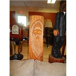 HAND CRAFTED - CHAIN SAW CARVING  - TREE SPIRIT - FLAT TOP